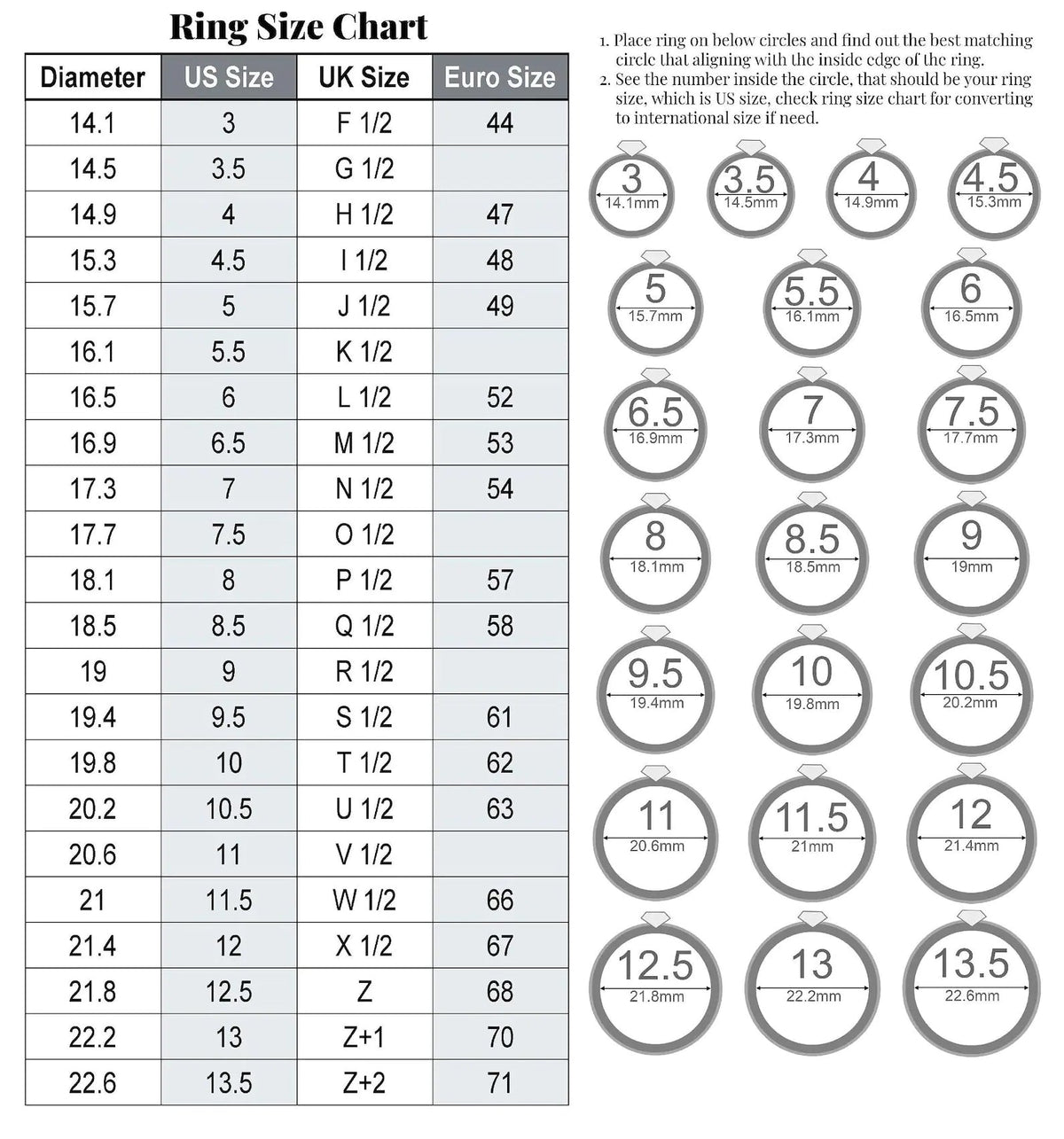 Ring Size Chart